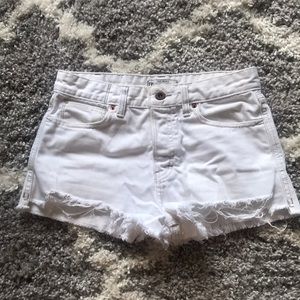 Free People white denim shorts